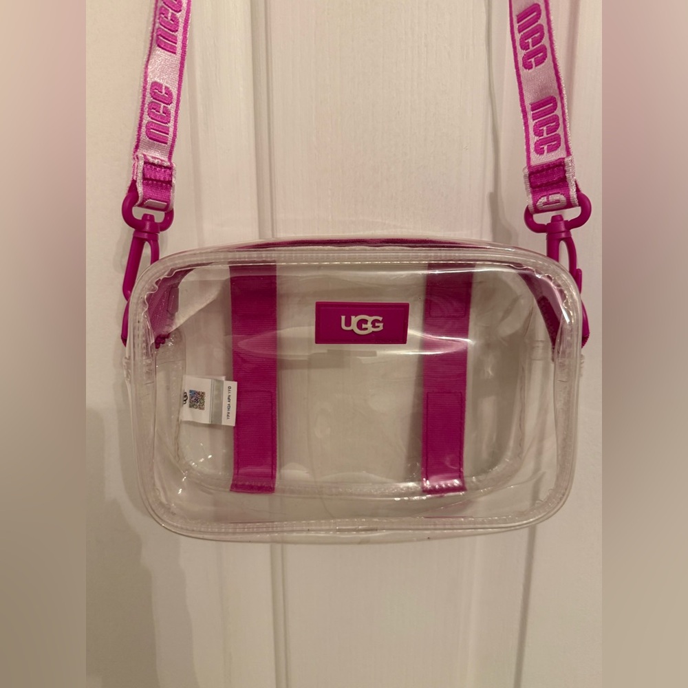UGG Clear Crossbody Bag with Hot Pink Accents